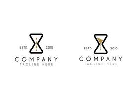 disegno di illustrazione vettoriale con logo a clessidra, logo semplice per branding, azienda, negozio, affari