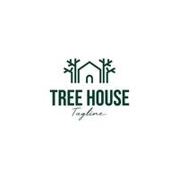 Casa e albero logo design concetto vettore illustrazione