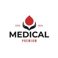 sangue donazione per fondazione o medico logo design illustrazione idea vettore