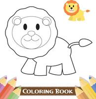 disegnato a mano carino animali colorazione libro vettore