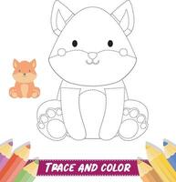mano disegnato carino bambino animale colorazione libro vettore