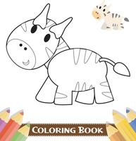 disegnato a mano carino animali colorazione libro vettore