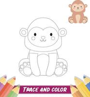 mano disegnato carino bambino animale colorazione libro vettore