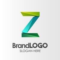 marca logo lettera z modello, 3d forma Basso poli, adatto per attività commerciale azienda visivo identità, vettore illustrazione