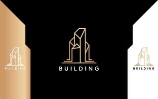 edificio moderno e minimalista logo design vettore