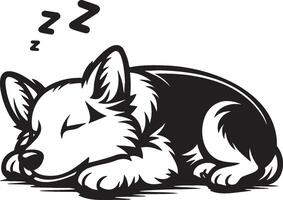 gallese corgi cane addormentato illustrazione. vettore