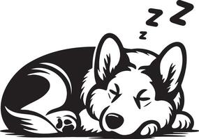 gallese corgi cane addormentato illustrazione. vettore