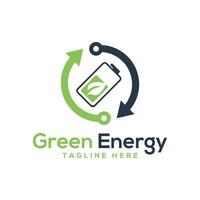 verde energia energia risparmiatore logo creativo moderno design concetto vettore modello