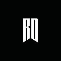 rd logo monogramma con stile emblema isolato su sfondo nero vettore