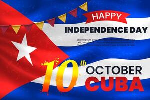 contento indipendenza giorno di Cuba con agitando bandiera sfondo, vettore illustrazione