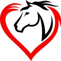 amore con cavallo idea vettore logo design