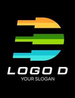 iniziale d colore pieno idea vettore logo design