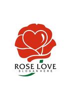 rosa amore vettore logo design