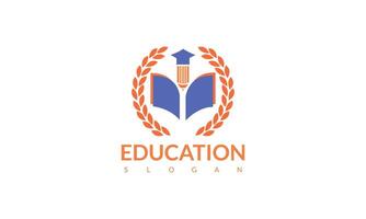 formazione scolastica logo simbolo. moderno logo design con libro icona e economico grafico vettore