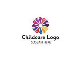 assistenza all'infanzia fondazione icona vettore logo design modello