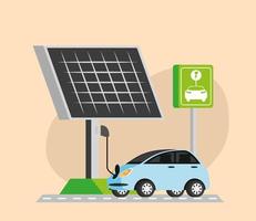 auto elettrica a carica del pannello solare