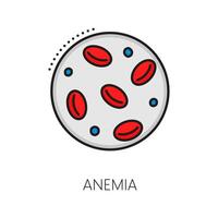 ematologia, anemia malattia colore linea icona vettore