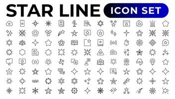 stella icona collezione. diverso stelle impostare.contorno icona collezione. vettore