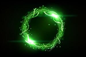 verde cerchio fulmine squillare con scintille effetto, vettore illustrazione