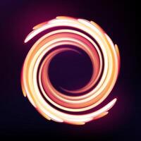 Magia neon leggero curvo anelli, astratto sfondo, vettore illustrazione