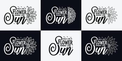 selvaggio piace un' fiore caldo piace sole lettering vettore