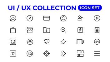 ui UX icona impostare, utente interfaccia iconset collezione. vettore
