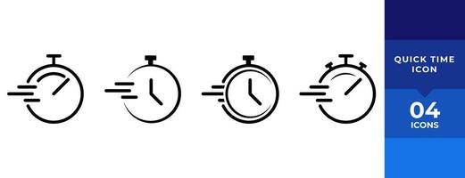Timer icone impostare. Presto tempo o Scadenza icona. esprimere servizio simbolo. conto alla rovescia Timer e cronometro icone isolato su bianca. vettore illustrazione.