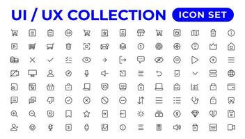 ui UX icona impostare, utente interfaccia iconset collezione. vettore