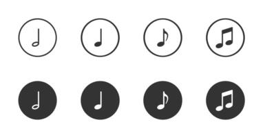 musica Appunti icone impostare. semplice simboli per App sviluppo e sito web design. vettore illustrazione.