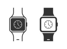 inteligente orologio con tempo icona. orologio simbolo. piatto vettore illustrazione.