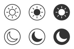 sole e metà Luna icona impostare. vettore illustrazione.