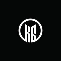 logo monogramma kg isolato con un cerchio rotante vettore