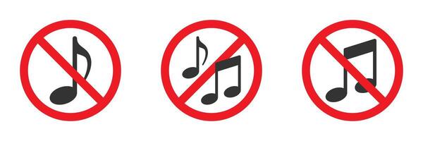 no musica icona. musica proibito cartello. vettore illustrazione.