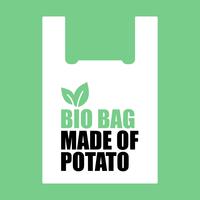 Bio bag a base di patate. vettore