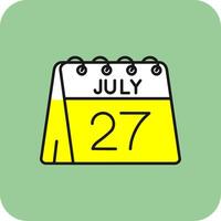27th di luglio pieno giallo icona vettore