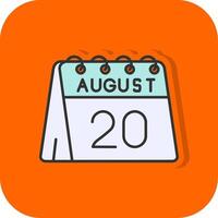 20 di agosto pieno arancia sfondo icona vettore