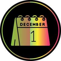 1 ° di dicembre glifo dovuto colore icona vettore