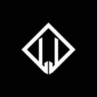 ll logo monogramma con modello di design in stile rotazione quadrata vettore