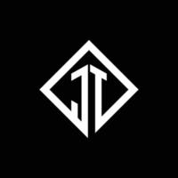 jt logo monogramma con modello di design in stile rotazione quadrata vettore