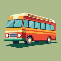 autobus piatto design cartone animato icona illustrazione scuola autobus vettore