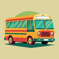 autobus piatto design cartone animato icona illustrazione scuola autobus vettore