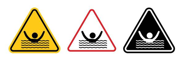 rischio di annegamento avvertimento cartello vettore