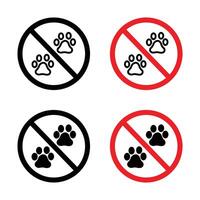 proibito cane animale domestico cartello vettore