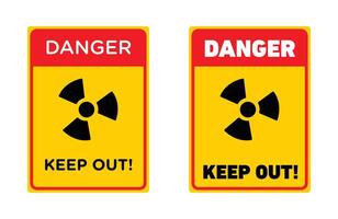 Pericolo alto radiazione la zona mantenere su cartello vettore