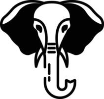 elefante glifo e linea vettore illustrazione