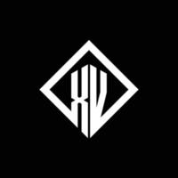 xv logo monogramma con modello di design in stile rotazione quadrata vettore