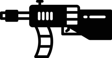 macchina pistola glifo e linea vettore illustrazione