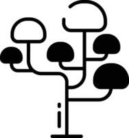sassofrasso albero glifo e linea vettore illustrazione