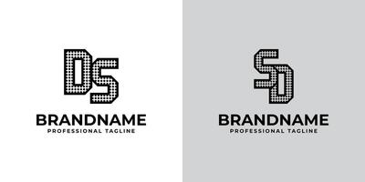 lettere ds e sd punto monogramma logo, adatto per attività commerciale con ds o sd iniziali vettore
