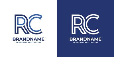 lettere rc linea monogramma logo, adatto per attività commerciale con rc o cr iniziali vettore